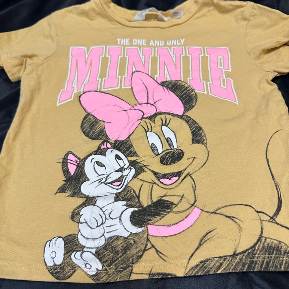 H&M Yellow and Pink Minnie Mouse Kids T-Shirt - Bin 13